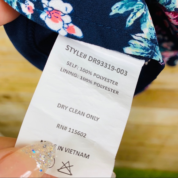 Lush Mini Dress Floral Navy Mulitcolor XS - Picture 4 of 5